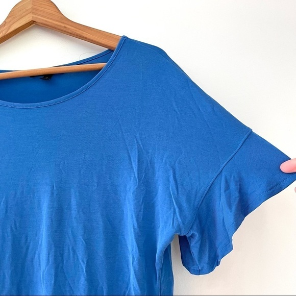 Banana Republic Medium Blue Flutter Sleeve Tee Round Neck - Picture 4 of 6